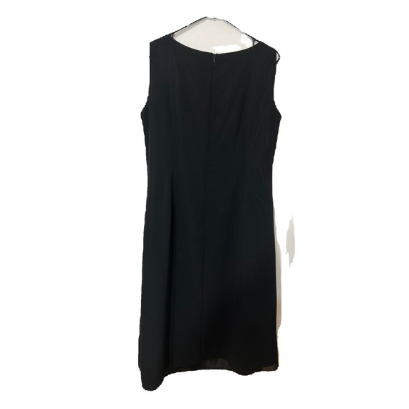 STUDIO 1 BLACK CHIFFON MIDI DRESS SLEEVELESS beaded front 22 inches bust 44 L - Picture 3 of 7